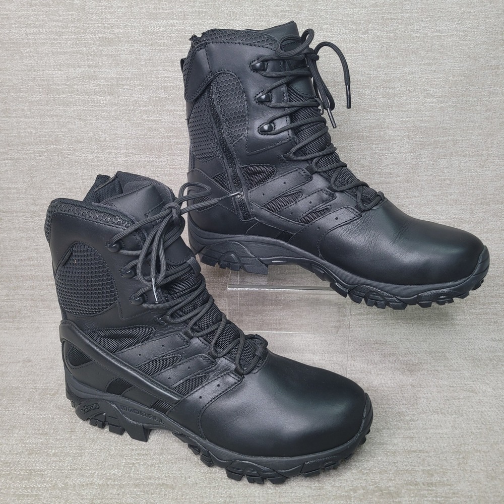 Merrell Moab 2 8 Response WP Tactical Boots Mens 12 Black Side Zip J45335 EH